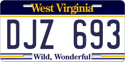 WV license plate DJZ693