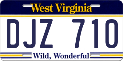 WV license plate DJZ710