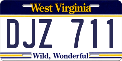 WV license plate DJZ711