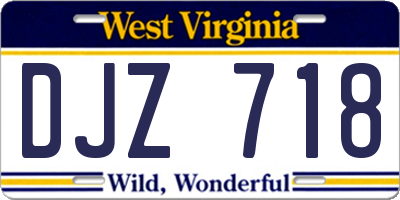 WV license plate DJZ718