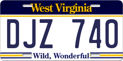 WV license plate DJZ740