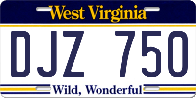 WV license plate DJZ750