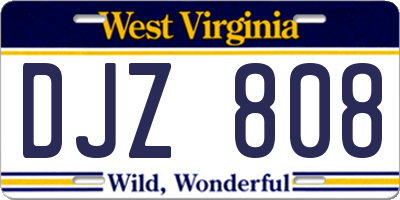 WV license plate DJZ808