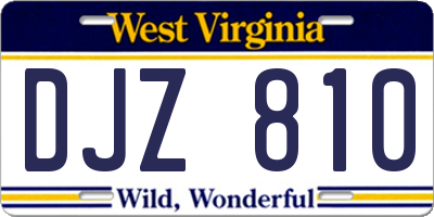 WV license plate DJZ810