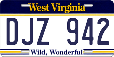 WV license plate DJZ942