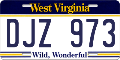 WV license plate DJZ973