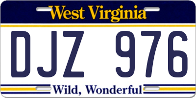 WV license plate DJZ976