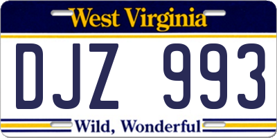 WV license plate DJZ993