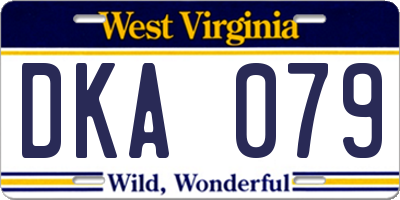 WV license plate DKA079