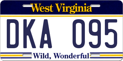 WV license plate DKA095