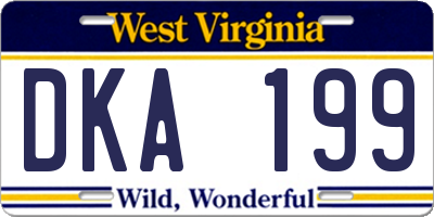 WV license plate DKA199