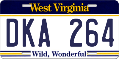 WV license plate DKA264