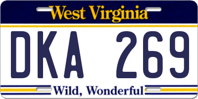 WV license plate DKA269