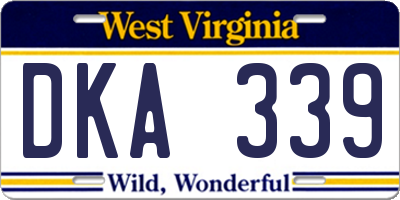 WV license plate DKA339