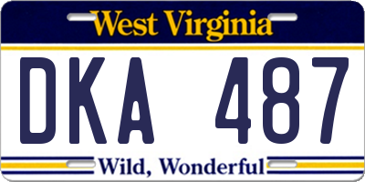 WV license plate DKA487