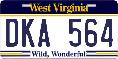 WV license plate DKA564