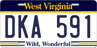 WV license plate DKA591
