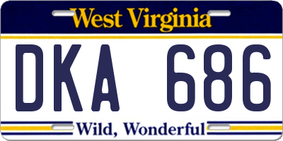 WV license plate DKA686