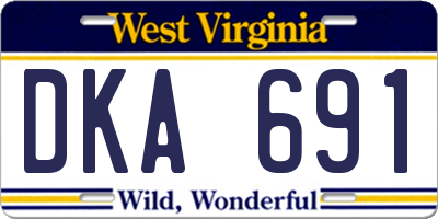 WV license plate DKA691