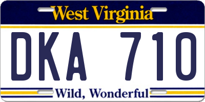 WV license plate DKA710