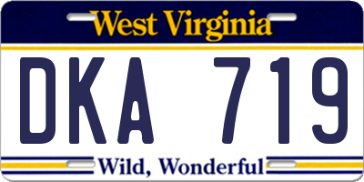 WV license plate DKA719