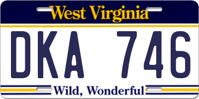 WV license plate DKA746