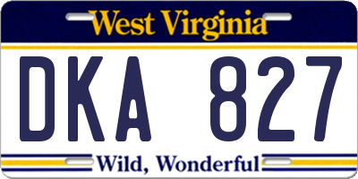 WV license plate DKA827