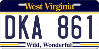 WV license plate DKA861