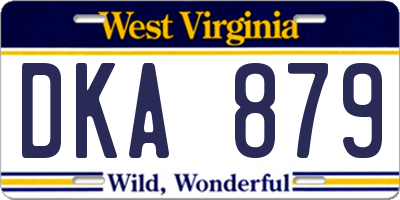 WV license plate DKA879