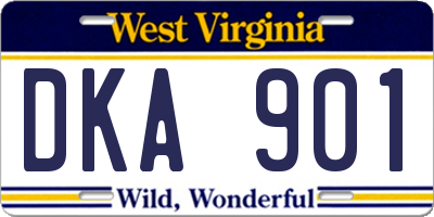 WV license plate DKA901