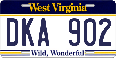 WV license plate DKA902