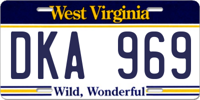 WV license plate DKA969