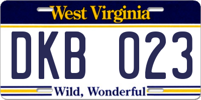 WV license plate DKB023