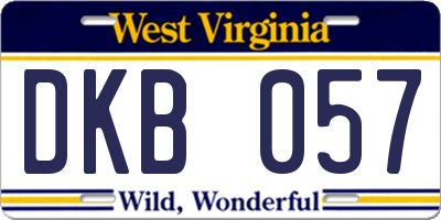 WV license plate DKB057