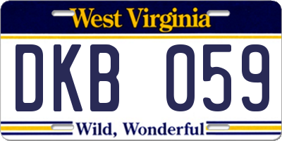 WV license plate DKB059