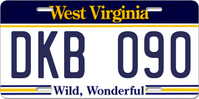 WV license plate DKB090