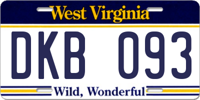 WV license plate DKB093