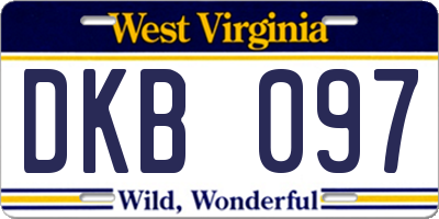 WV license plate DKB097