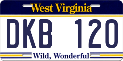 WV license plate DKB120