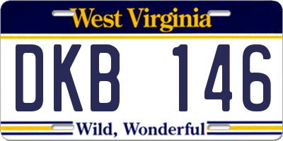 WV license plate DKB146