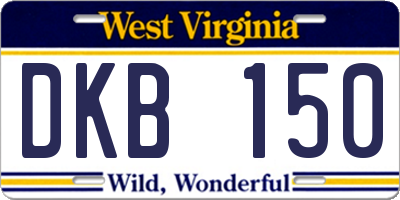 WV license plate DKB150