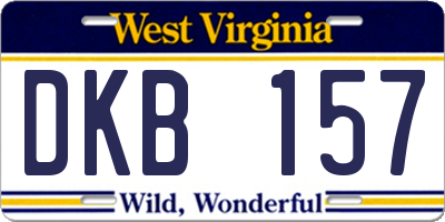 WV license plate DKB157