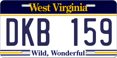 WV license plate DKB159
