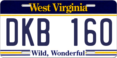 WV license plate DKB160