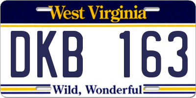 WV license plate DKB163