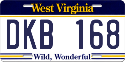 WV license plate DKB168