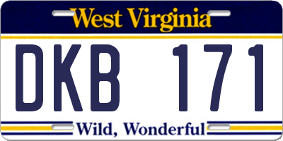 WV license plate DKB171