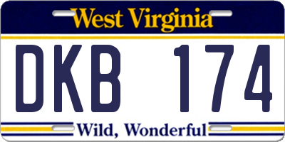 WV license plate DKB174