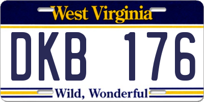 WV license plate DKB176