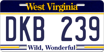 WV license plate DKB239